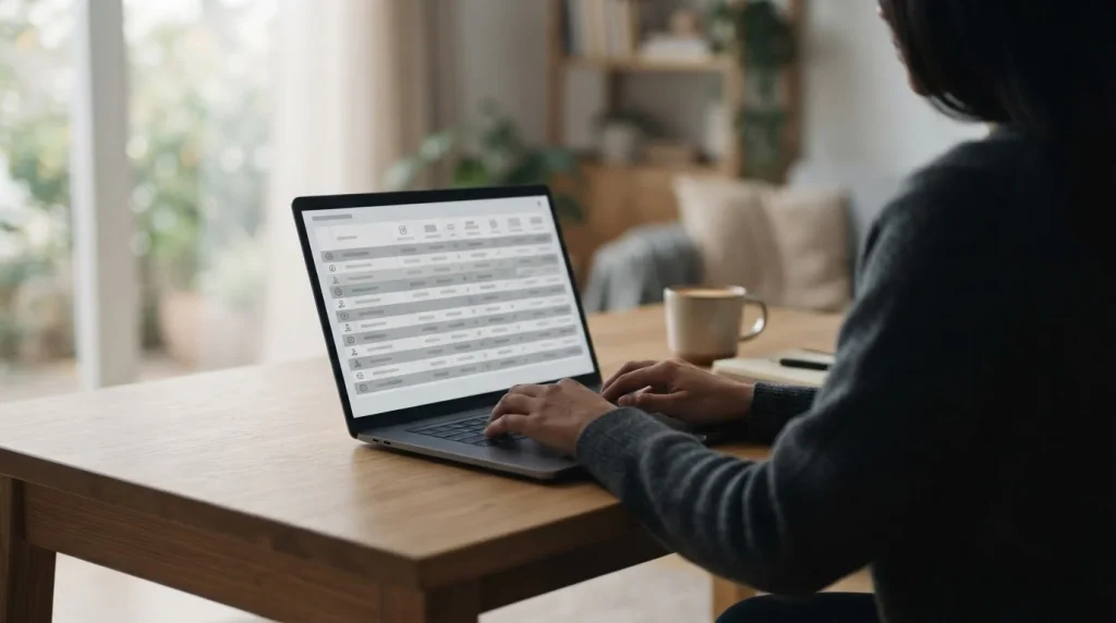 Laptop mit neutraler Vergleichsansicht von Wettanbietern auf dem Bildschirm