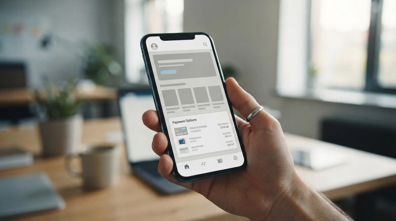Smartphone mit digitaler Zahlungsintegration in mobilen Wett-Apps