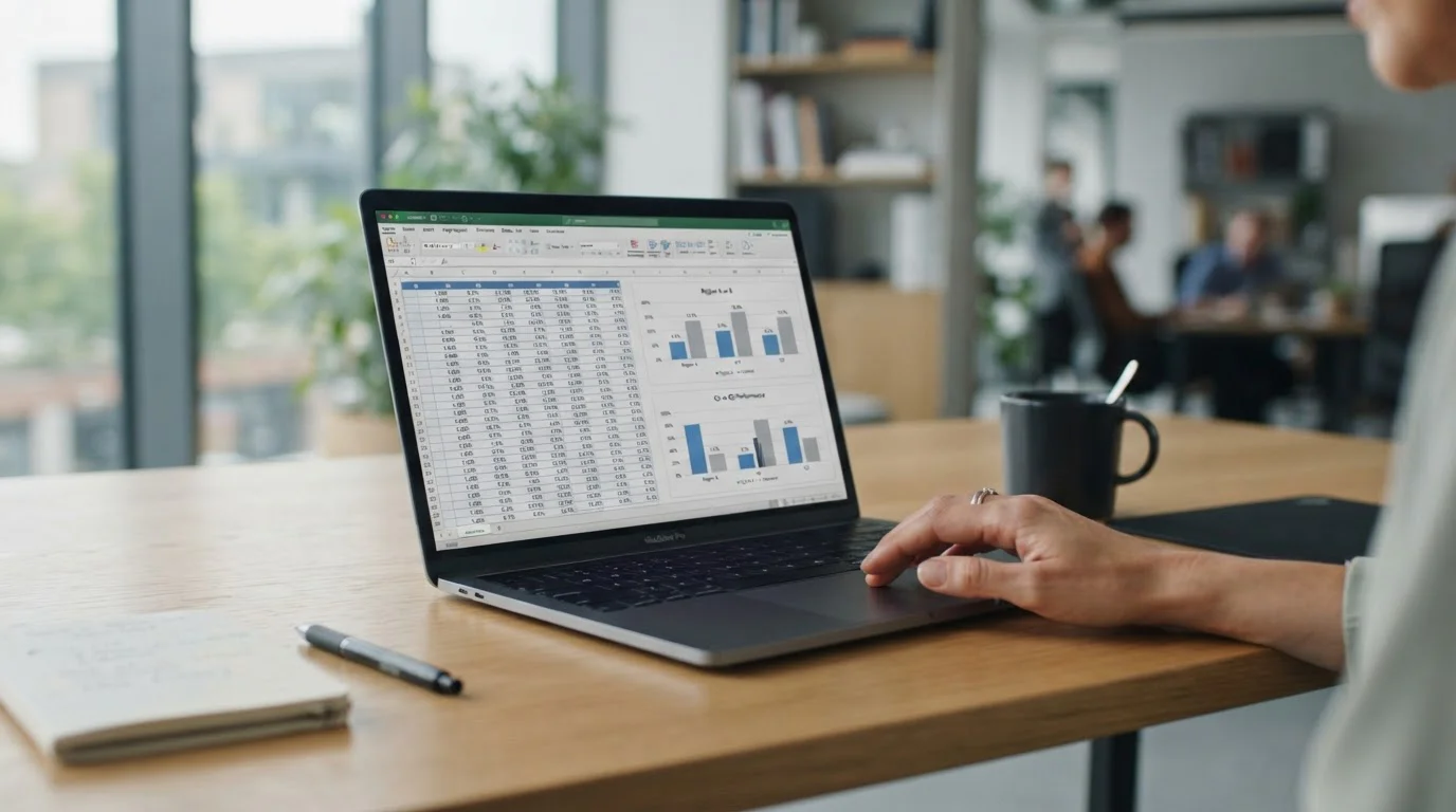 Detaillierte Quotenanalyse und Margenvergleich auf Laptop-Bildschirm