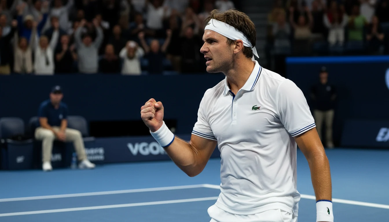 Tennisspieler feiert Comeback nach Rückstand auf dem Hartplatz