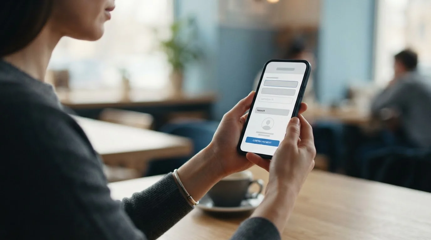 Online-Zahlungsvorgang auf mobilem Endgerät