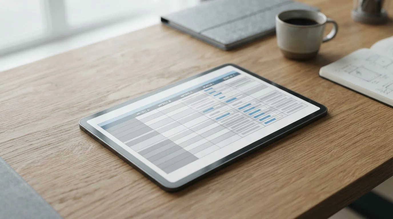 Vergleichstabelle verschiedener Wettanbieter auf Tablet-Display