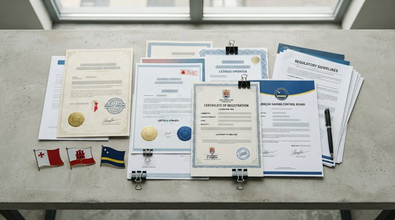 Übersicht verschiedener internationaler Glücksspiellizenzen und Regulierungsdokumente