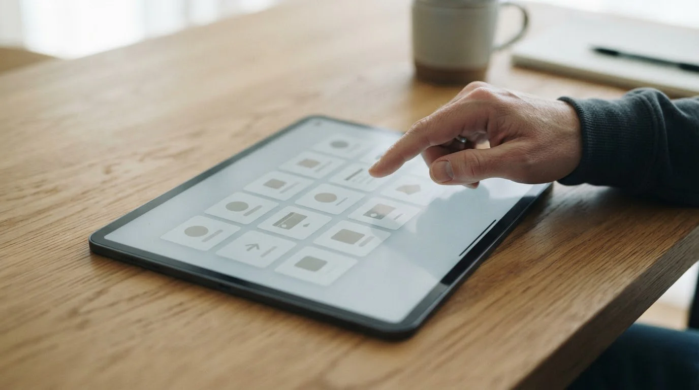 Verschiedene Zahlungsoptionen im Vergleich auf Tablet-Display zur Bewertung alternativer Methoden zu Aircash