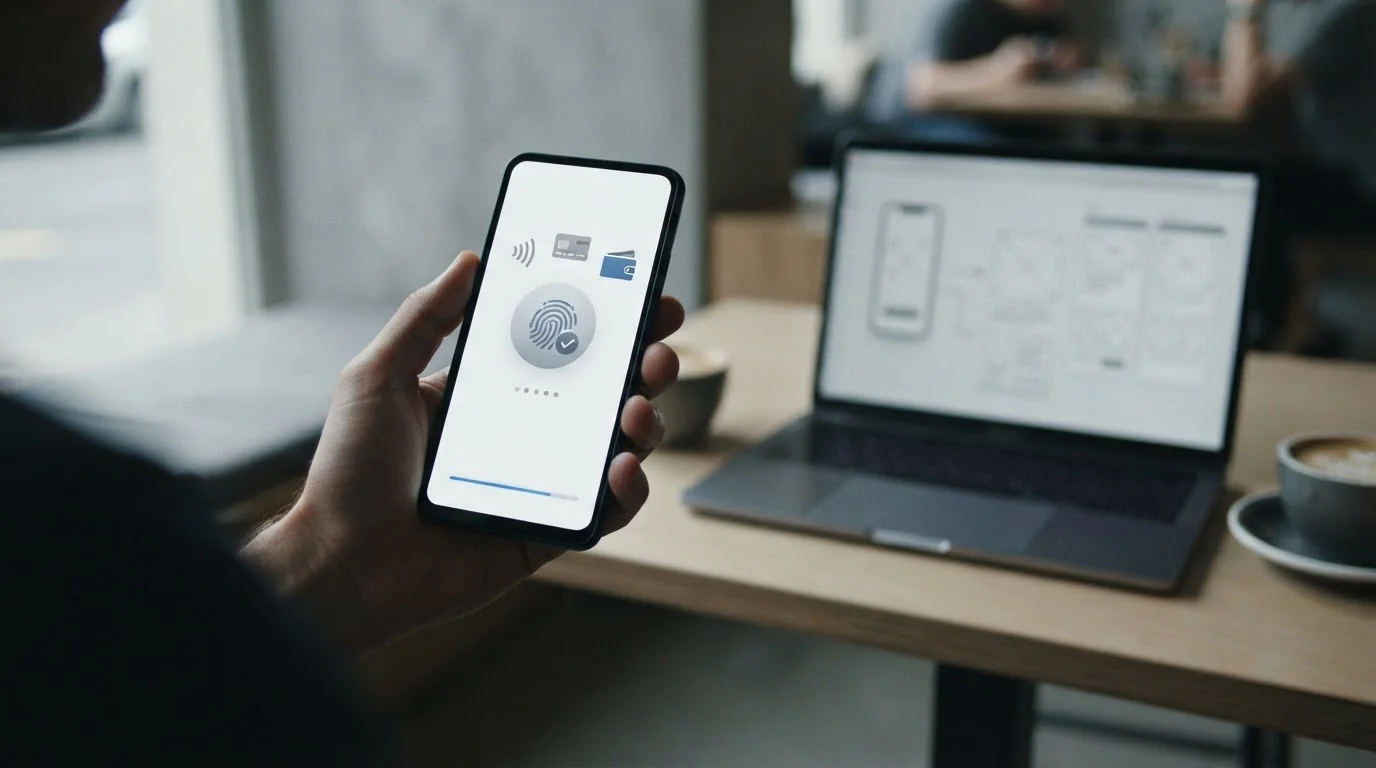 Smartphone mit Zahlungsschnittstelle und verschiedenen Zahlungsoptionen